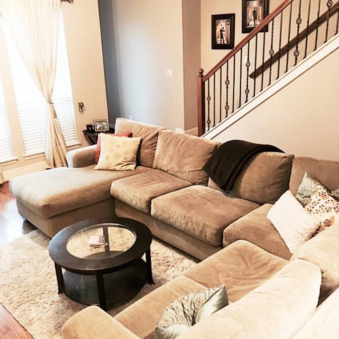 Living room with a 56" HD TV