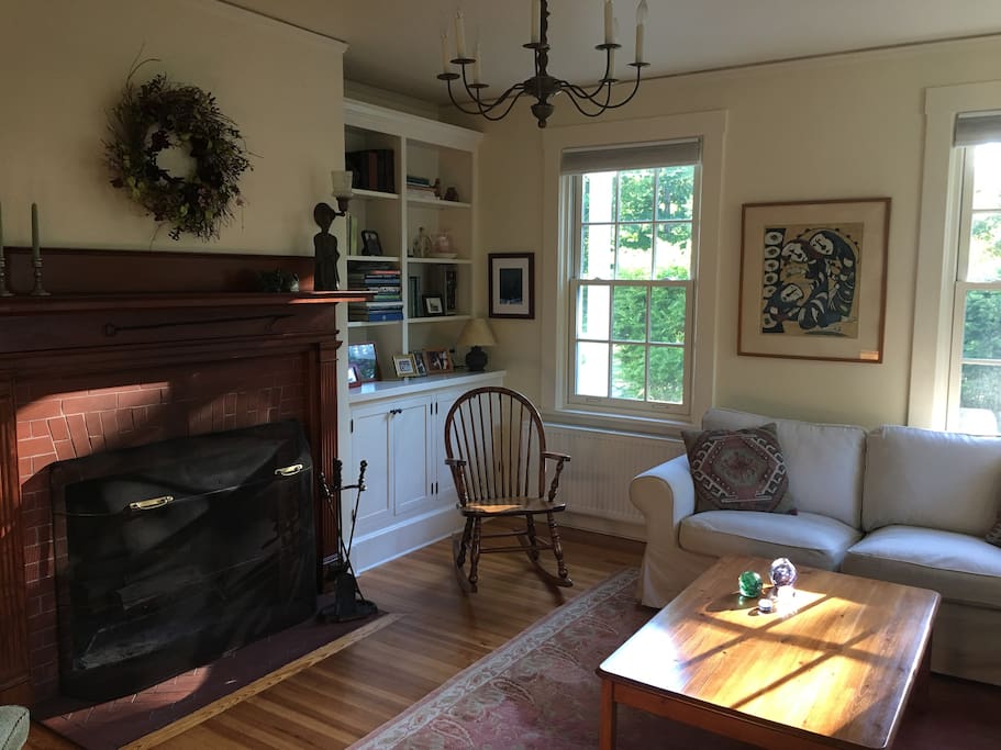 Living room with fireplace