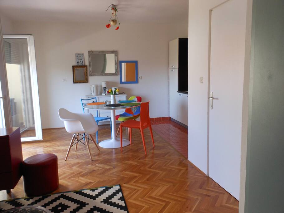 Dining room with access to the sunny balcony