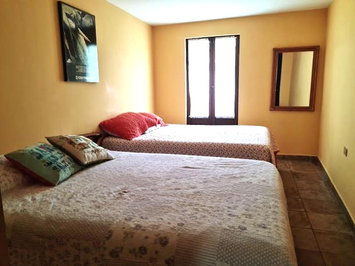 卧室配有两张双人床 