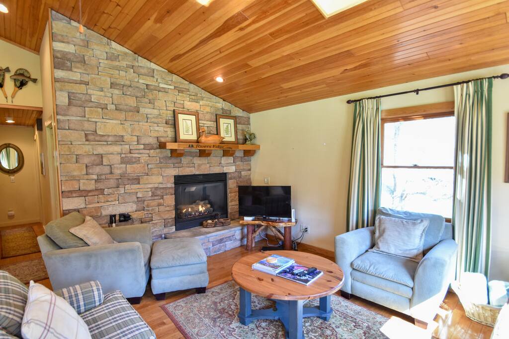 RIver's Edge in Boone, NC. #fireplace