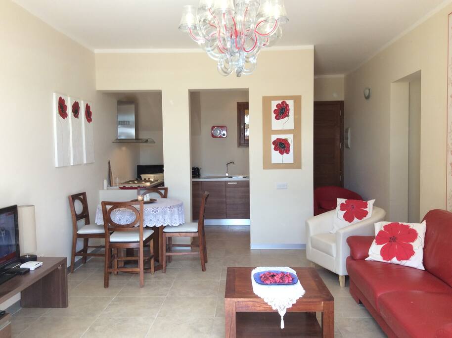 Generous living area and kitchen.