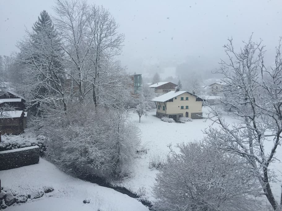 Winter balcony view