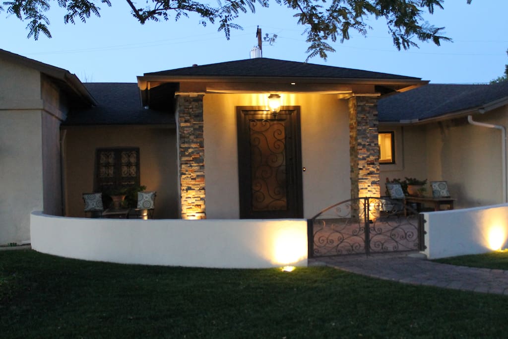The house at night.