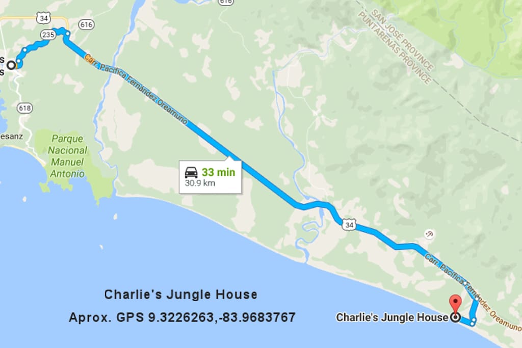 Directions from Quepos