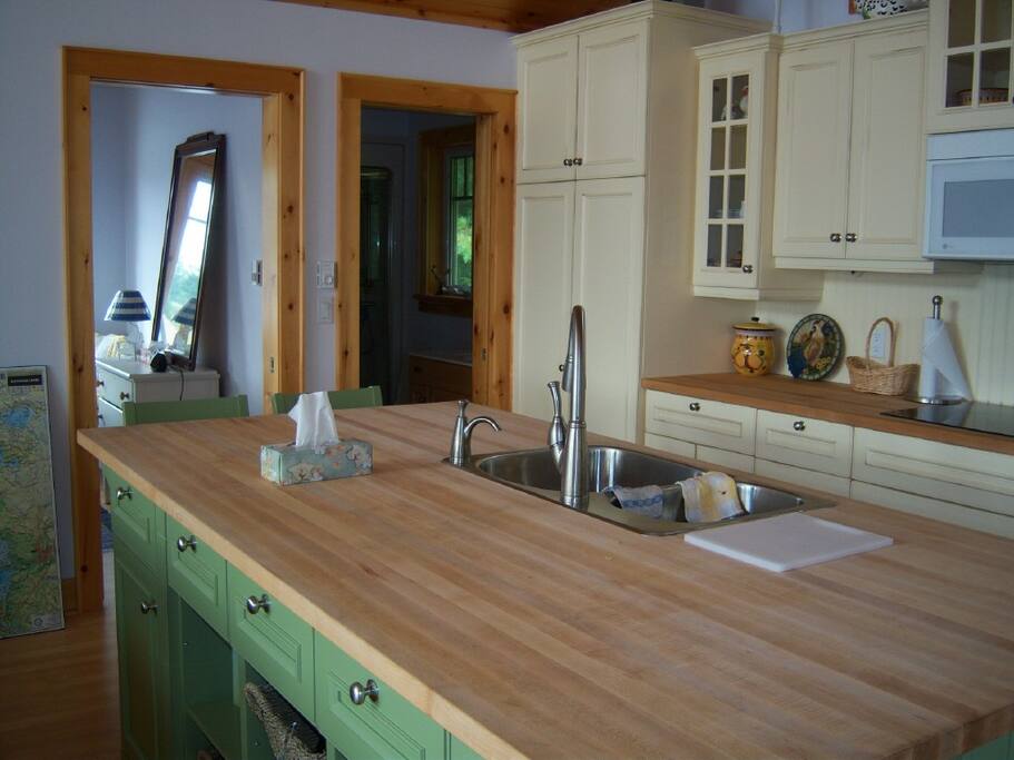 Huge butcher block counter