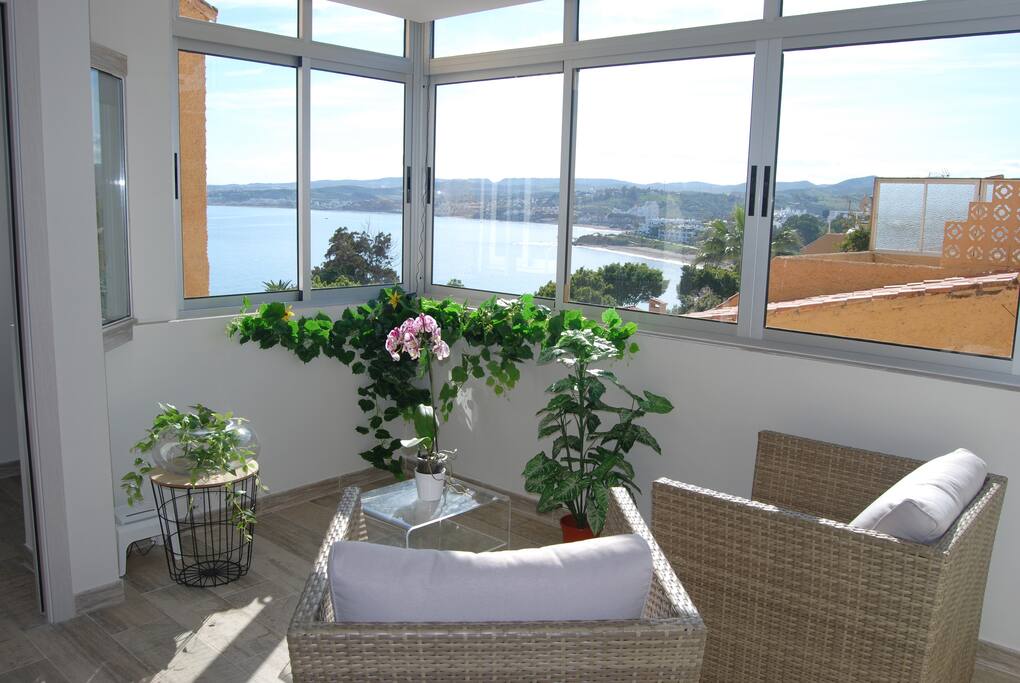 Sea view from the covered & glazed terrace