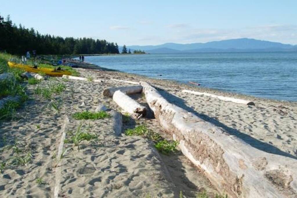 Beautiful Rathtrevor Beach is a 5 minute walk away