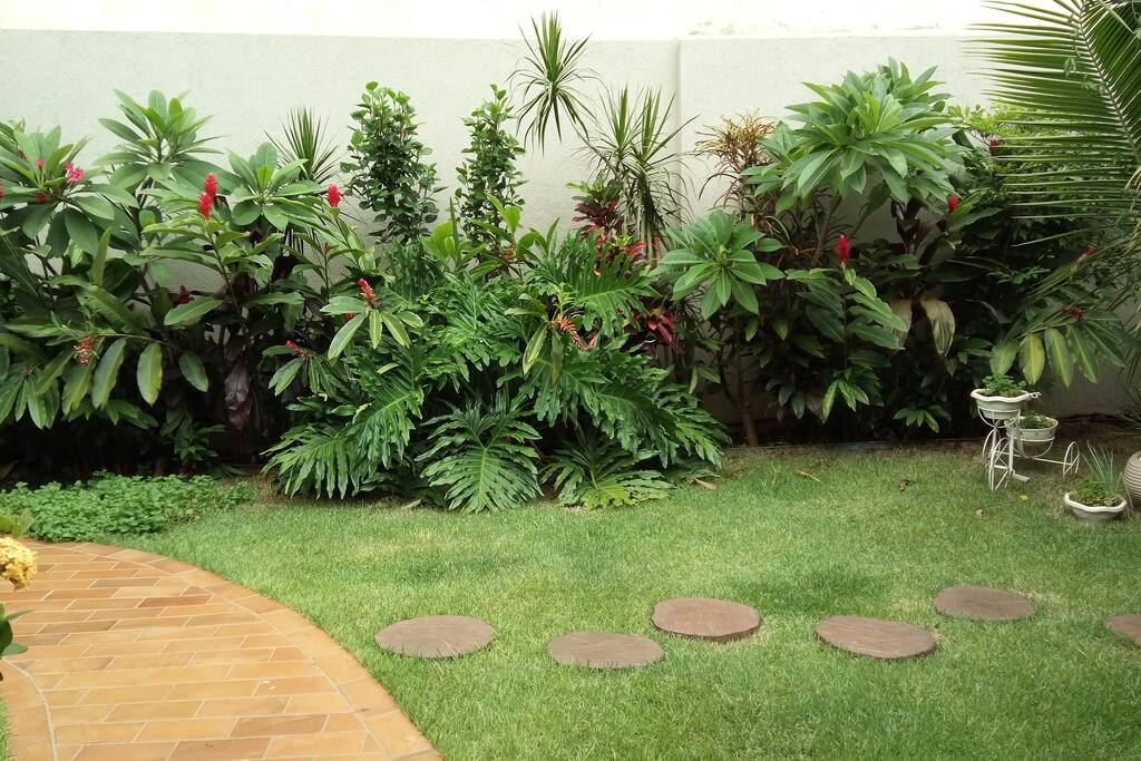 O jardim, área compartilhada.