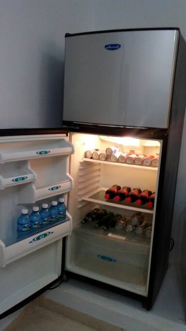 REFRIGERADOR CON AGUA, JUGOS Y REFRESCOS