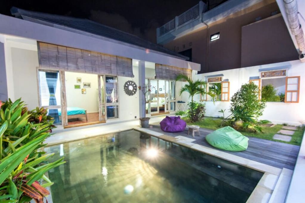 Pool view to Bedrooms