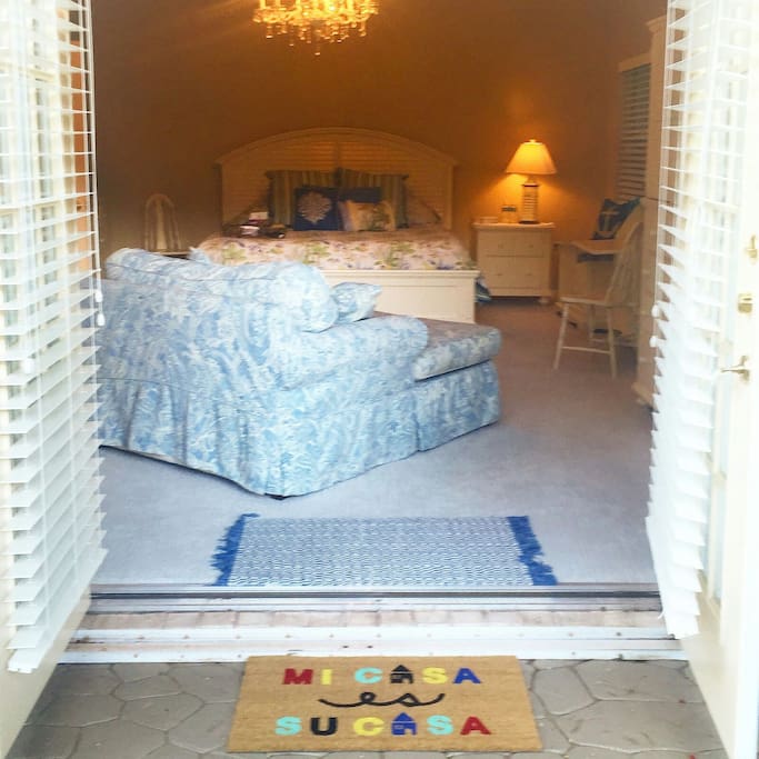Your private entrance, with double French Doors,