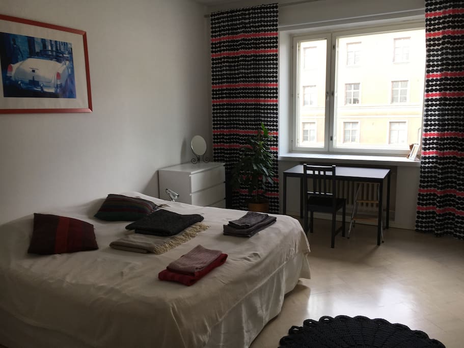 Our bed is fantastic! It is 190 cm x 220cm size sleeping institutions. We take sleeping seriously! :)