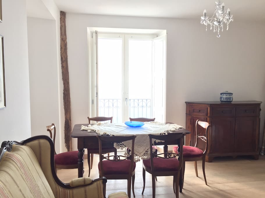 living and dining with sea view