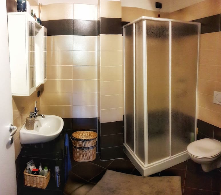 Shared bathroom with shower