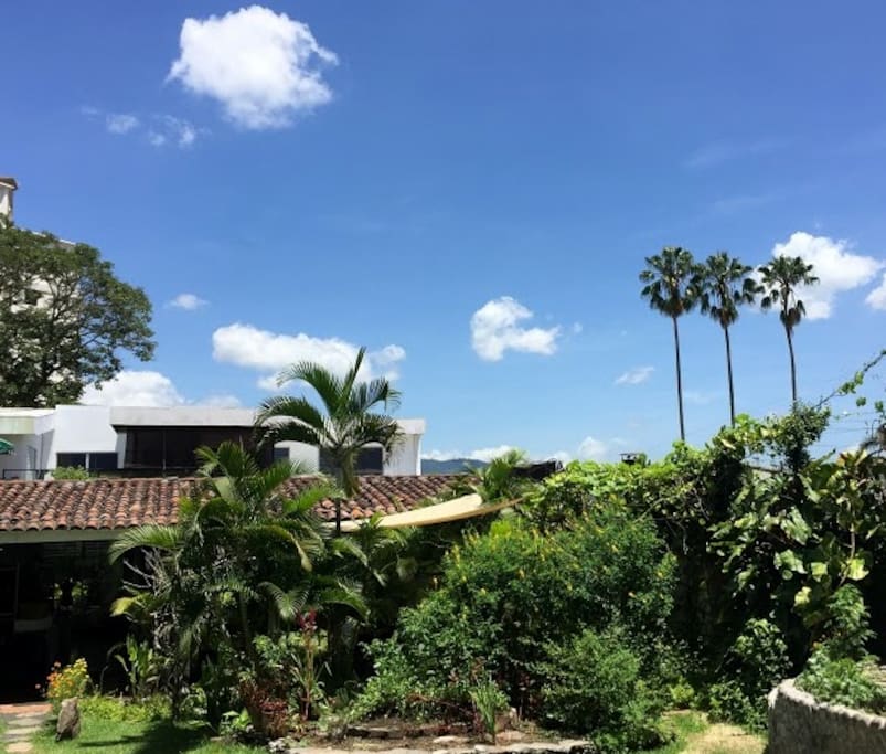 The hotel and house