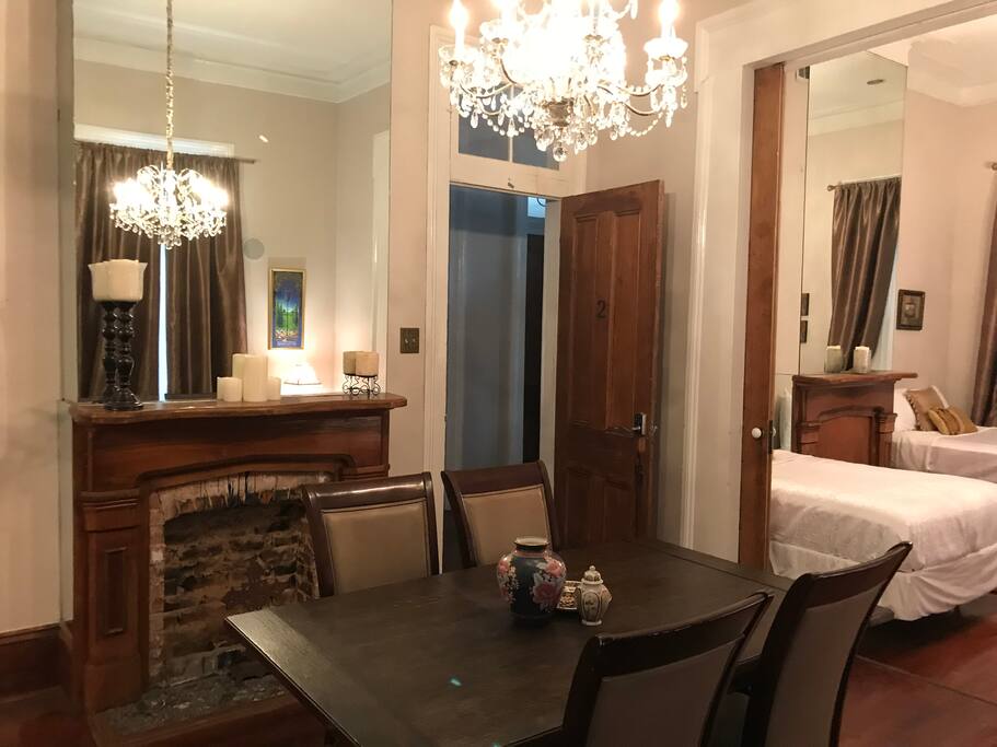 Large sliding barn doors separate the bedroom from the living area.