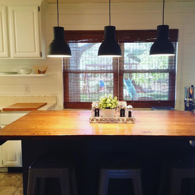 Spacious kitchen with large island that seats 6