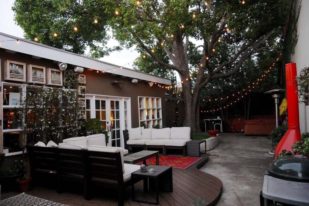 Flip on the twinkly lights at night for some evening patio time.