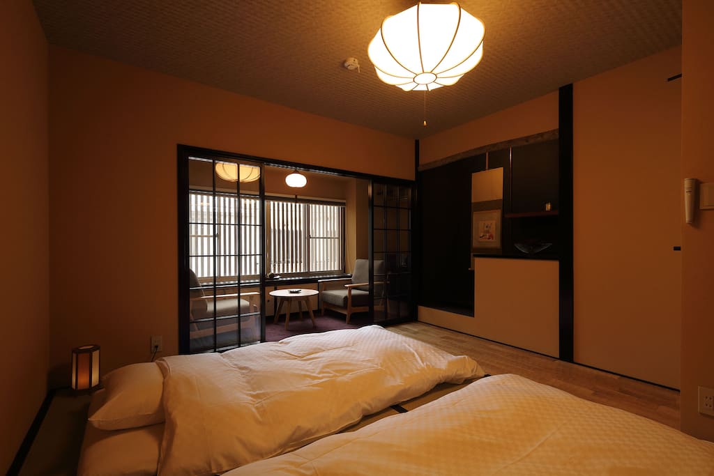 One of the bedroom. Traditional tatami mats and futons.
