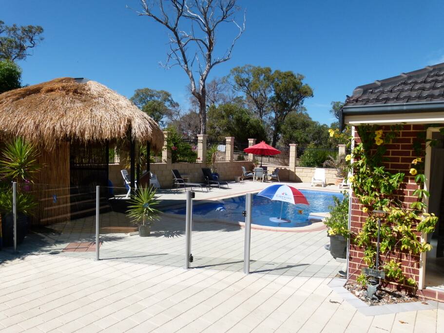 Large pool with Bali Gazebo