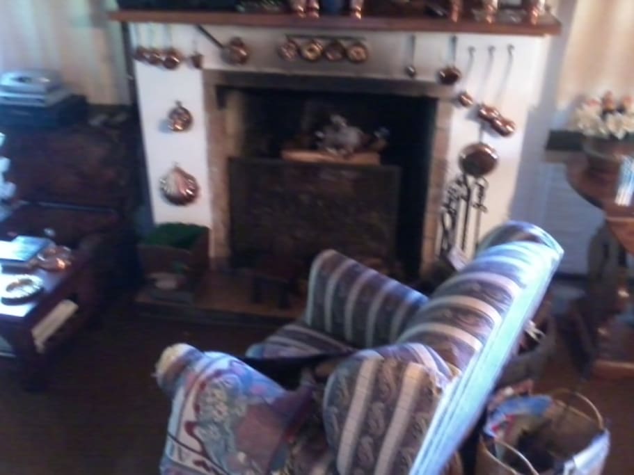 sala com lareira