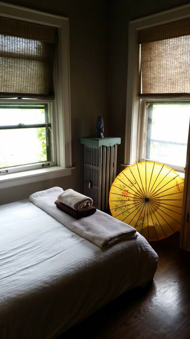 Bedroom suite: 2 windows looking out to the garden from 2nd floor.