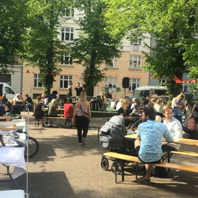 The local square 100m from the flat