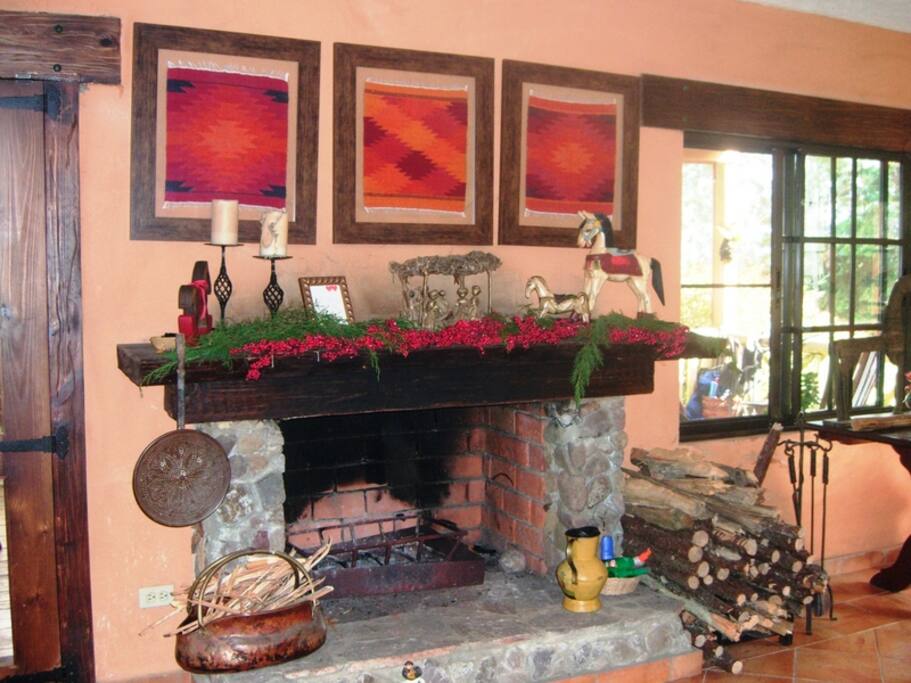 Our cozy fireplace
