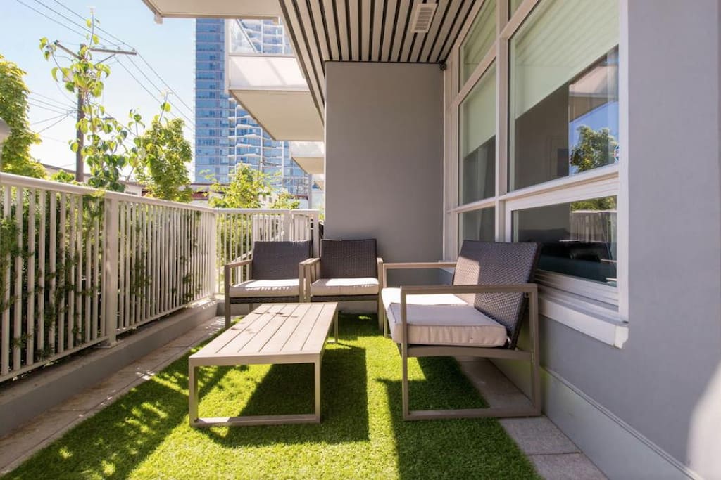 Spacious & private front deck.