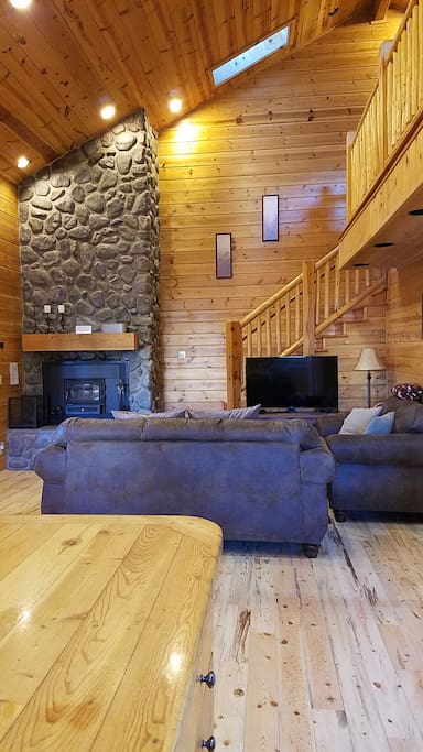 Living Room has a Fireplace, Sofa Sleeper and Dish Satellite TV, and Wi-Fi