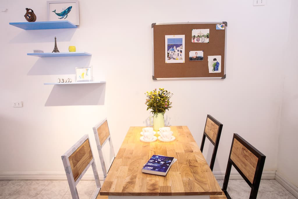 Dinning space with fresh flower