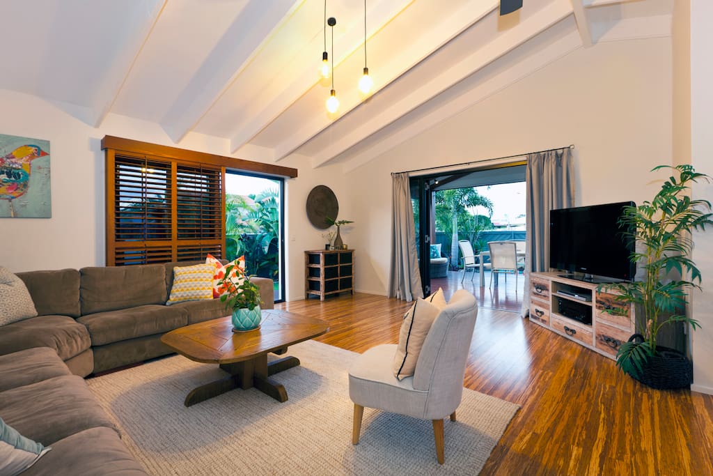 Comfortable and tranquil open plan living spaces.