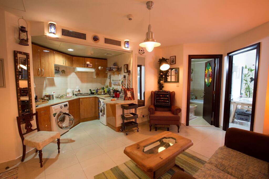 living room and kitchen
