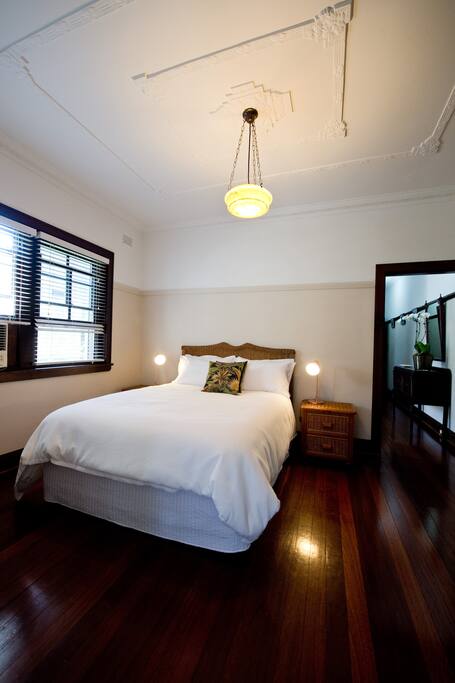 Master bedroom with Queen bed, built in robe and air con.