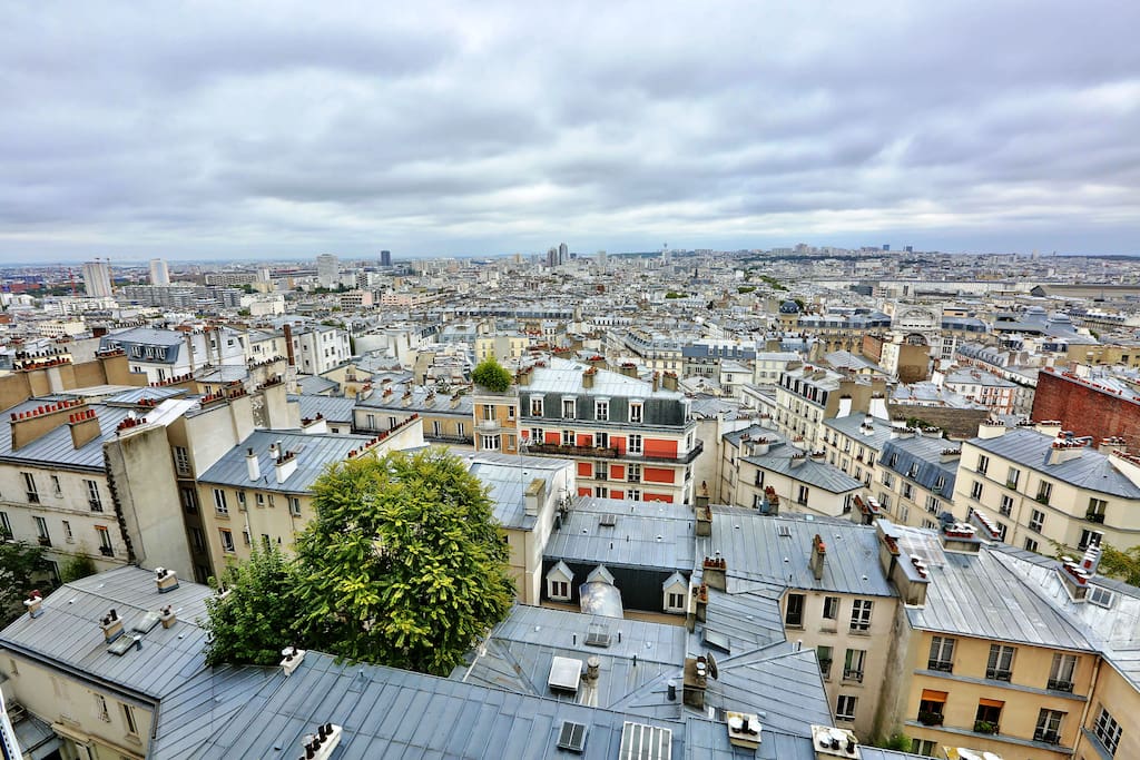 Incredible panoramic view of Paris from the living room window