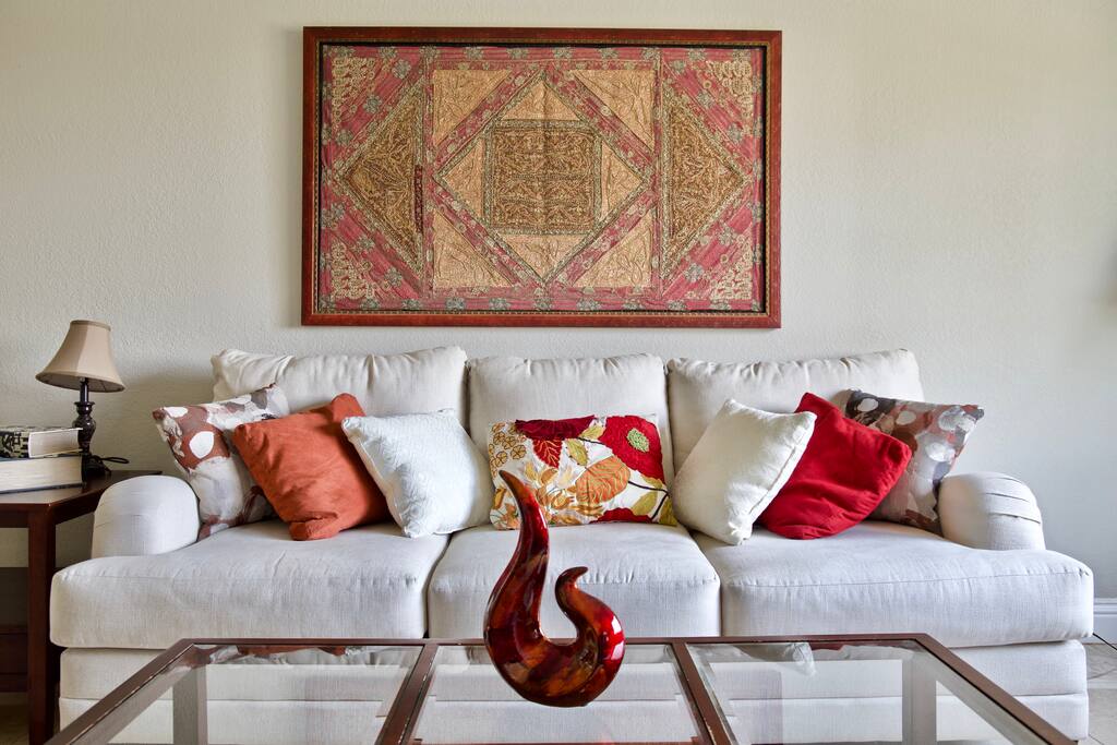 Kick Your Feet Up On This Comfortable Couch In The Living Room
