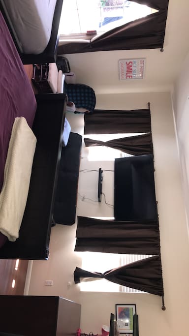 2 Queens size beds and 1 futon spacious room