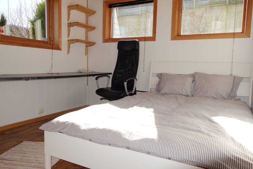 Spacious private room with workplace and closet
