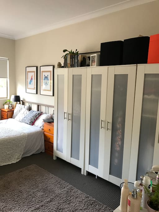 Two wardrobes for your belongings...unpack to feel just like at home