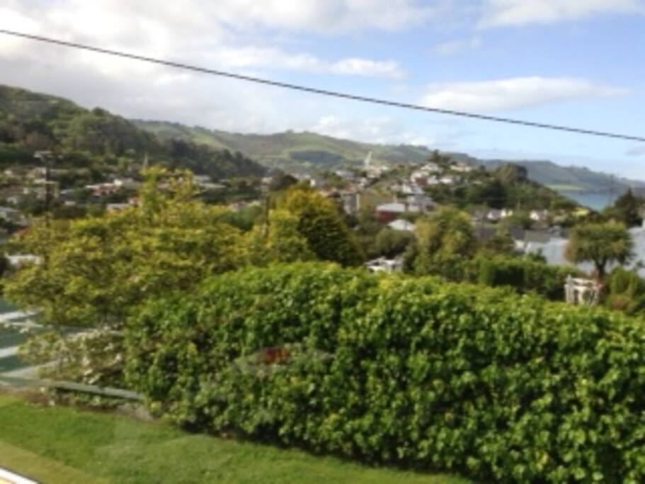Beautiful sunny Port Chalmers views from the lounge