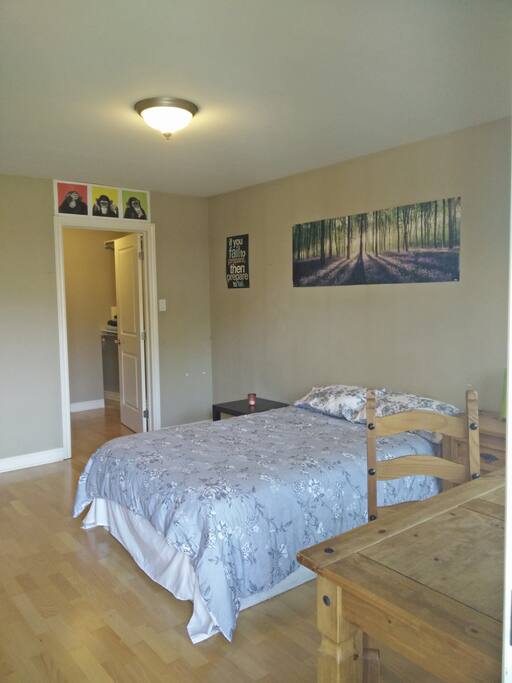 Bed with walk-in closet