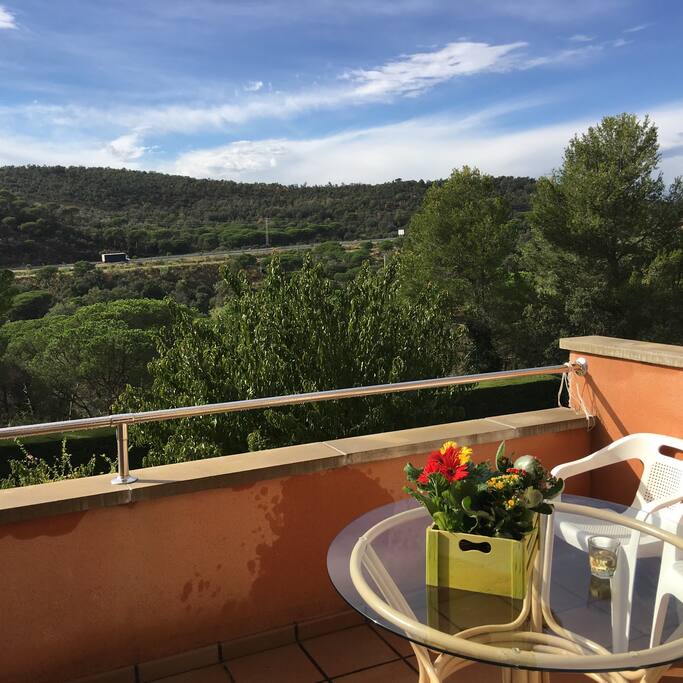 Zonnig balkon.