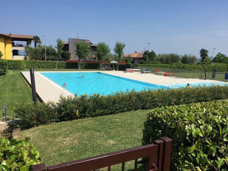 Swimming pool right outside the private garden
