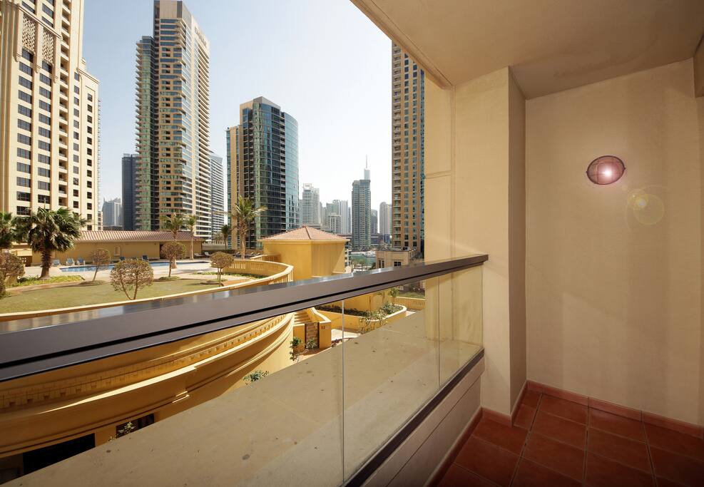 Balcony with sea and Marina view
