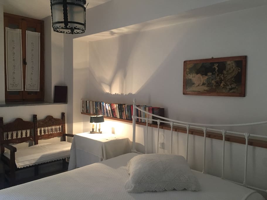 The quiet bedroom has a new double matress! It is a unique way to have the most relaxing and rejuvenating sleep in the tranquility of the mountains