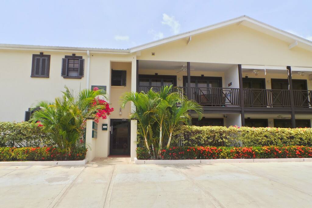 Front view with parking