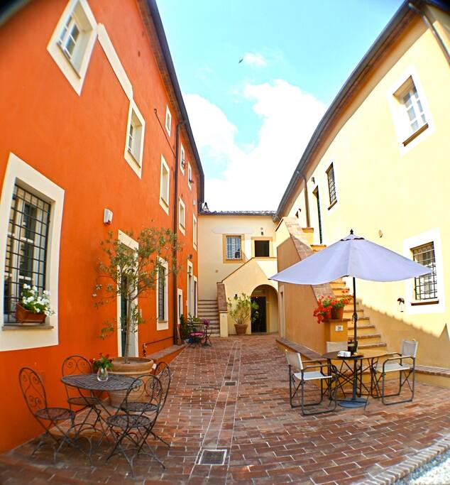 The entrance of the apartment (on the left)