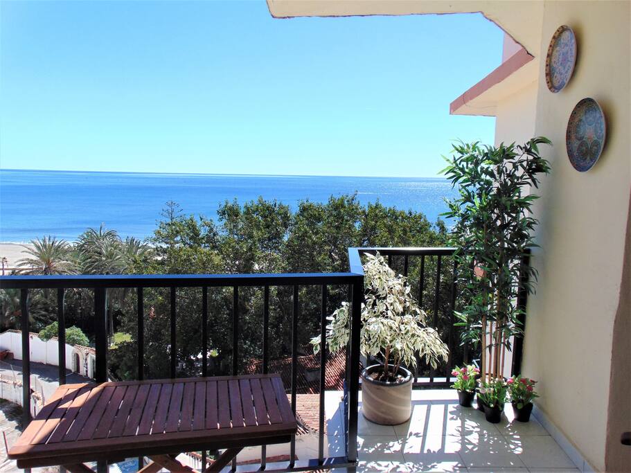 View from balcony of the beach