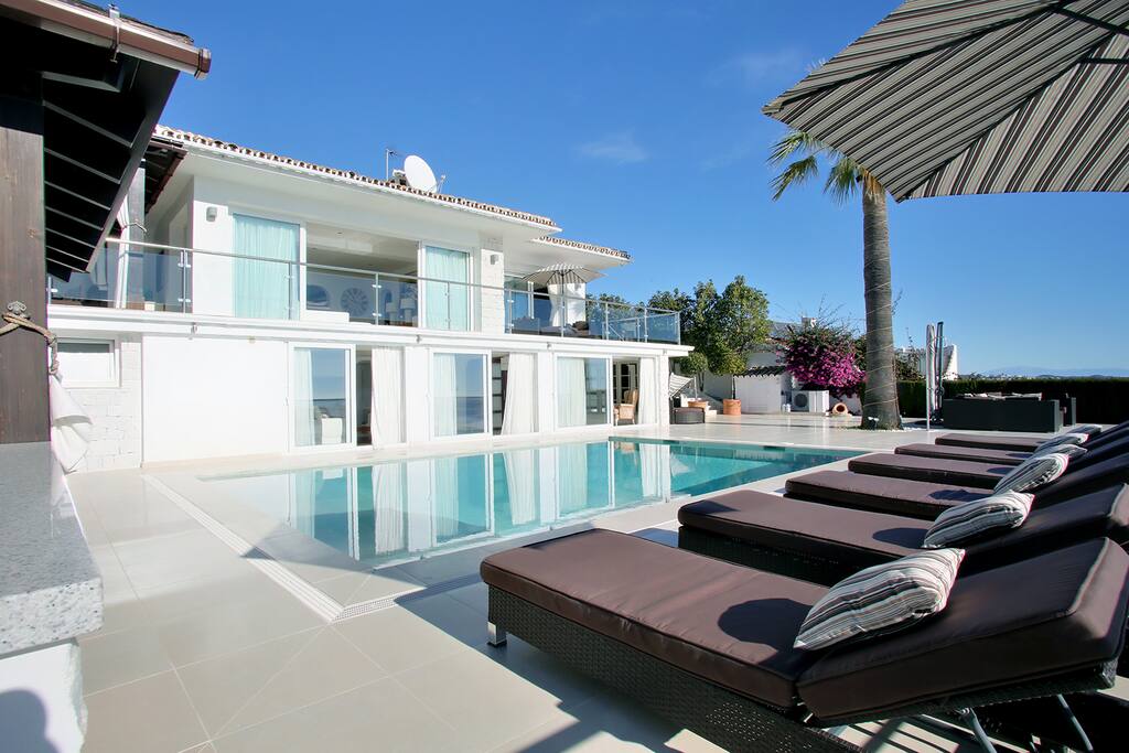 View of house from the sun loungers